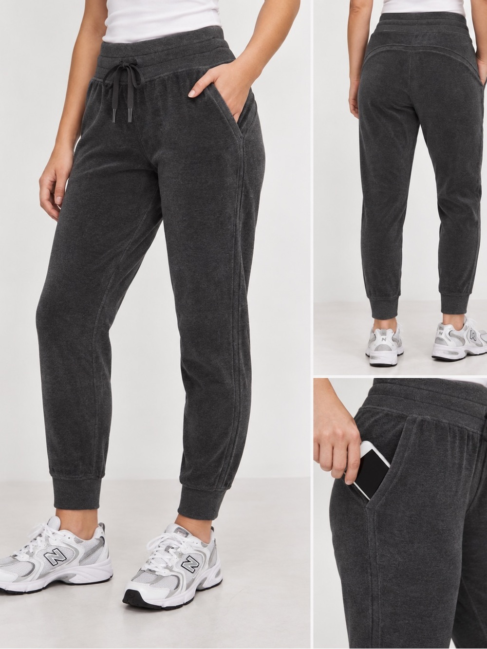 Lululemon Warm Down Jogger Velour sz 4 Dark Gray